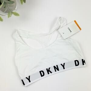 DKNY Womens Boyfriend Racerback Bralette Style-DK4519 White Size Small